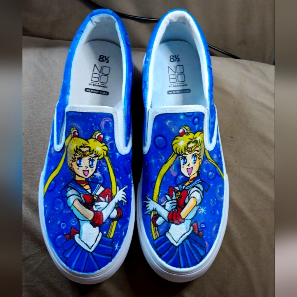 Custom painted anime shoes